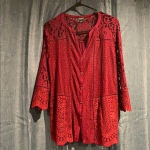 Lucky Brand lace and jersey knit top. Never worn.